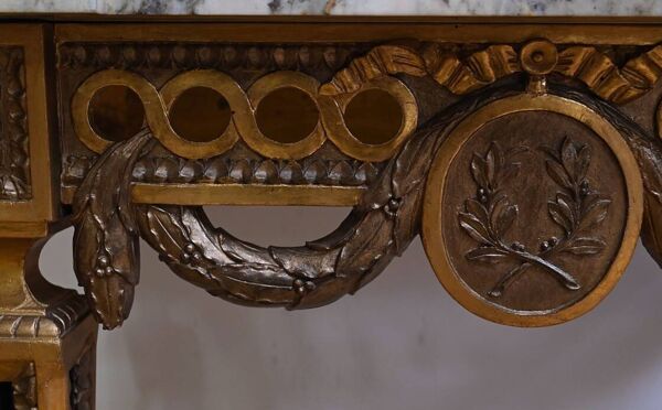 Petite Console d’Applique en Bois Sculpté, style Louis XVI, époque Napoléon III – Milieu XIXe