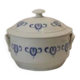 Small soup tureen, covered pot, in Saint Uze earthenware, early 20th century.