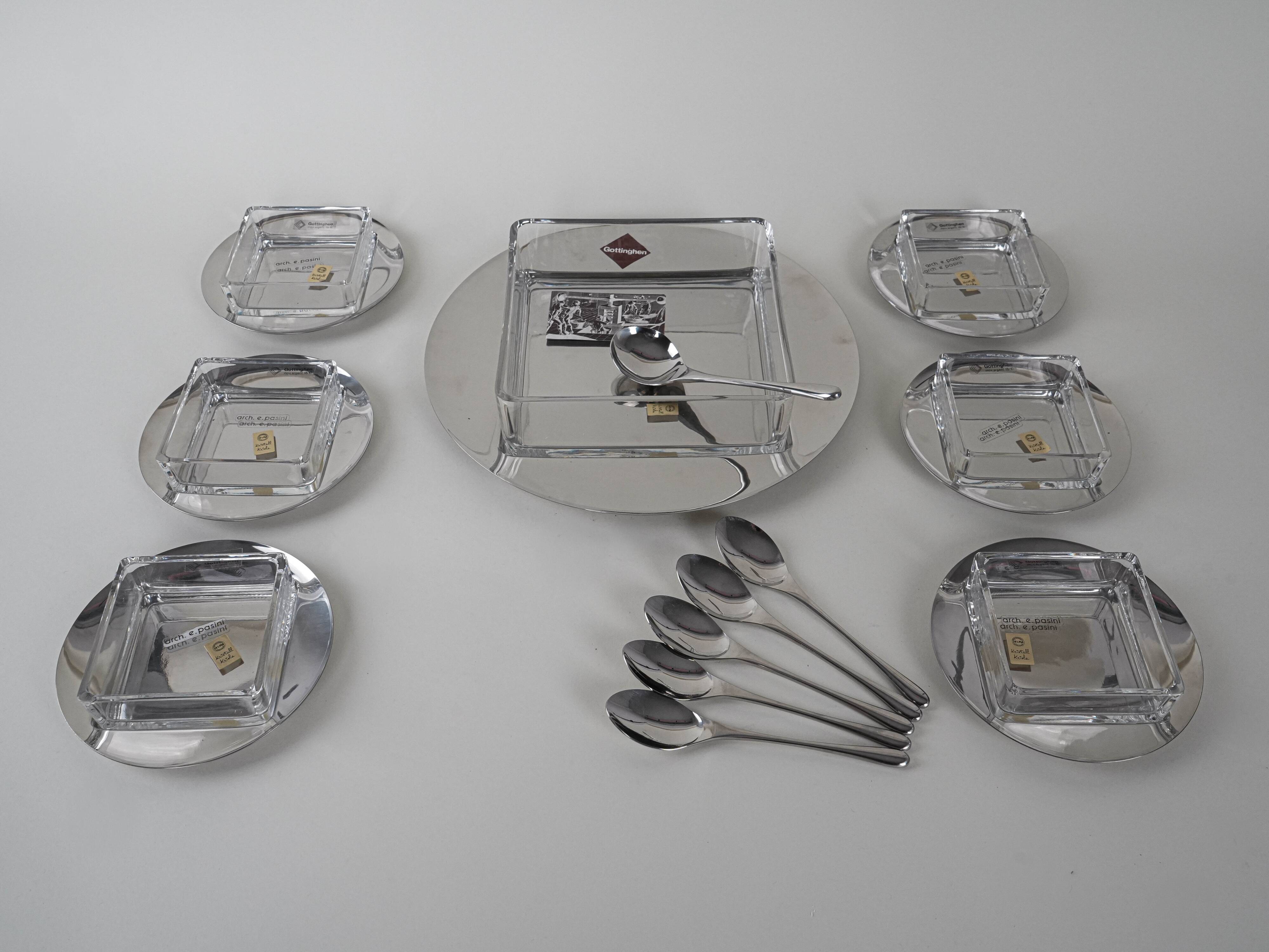 Dessert set, Italian design, 1970s, manufacturer: GOTTINGHEN