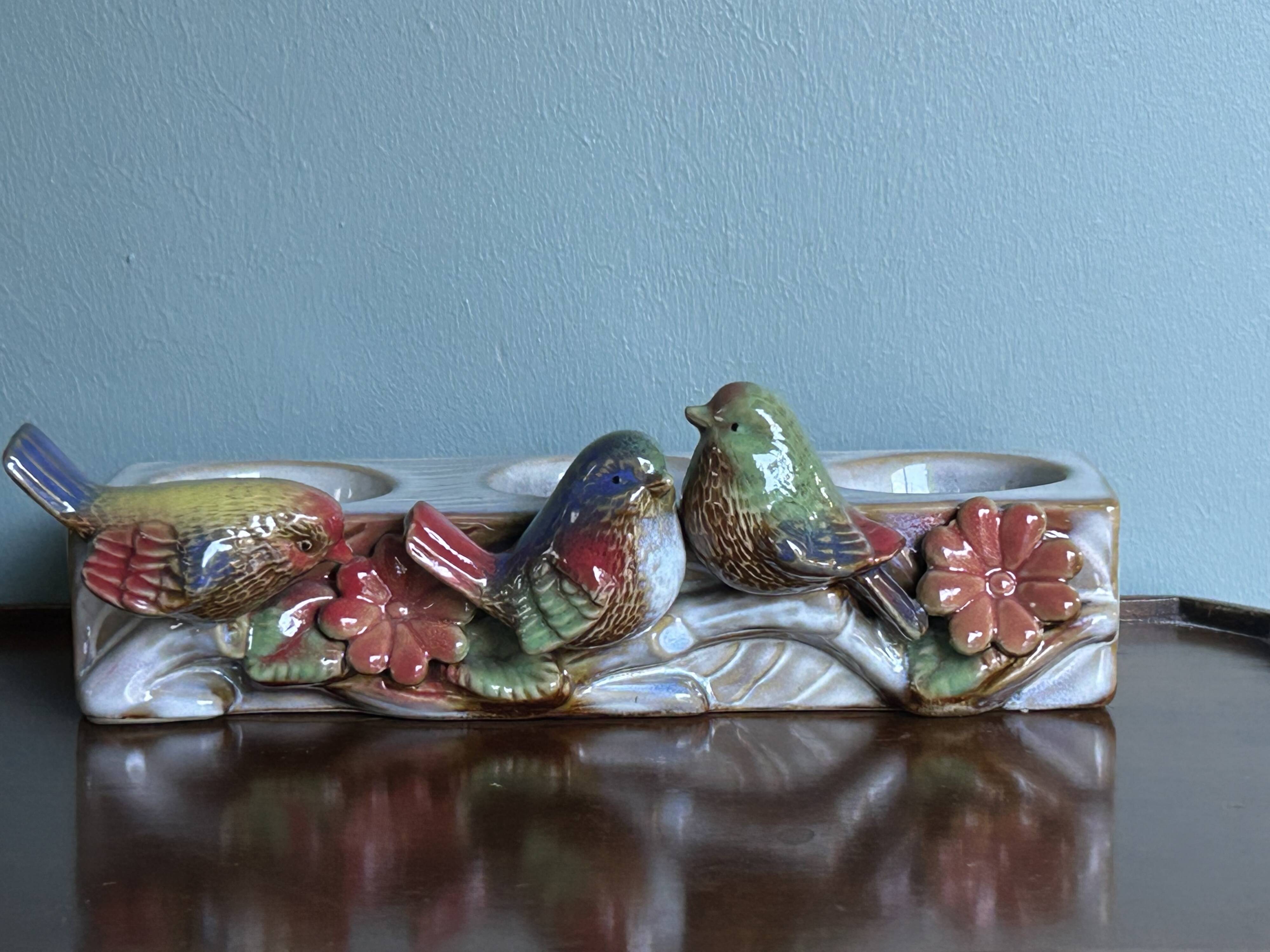 Candle holder birds
