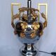 Chrome and gilded metal lamp ep 1970 hollywood regency / neoclassical