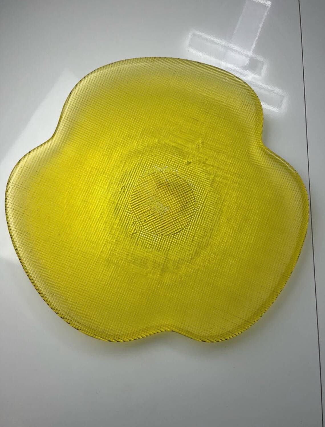 Grand plat jaune transparent Vintage