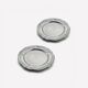 Two small stainless steel dishes