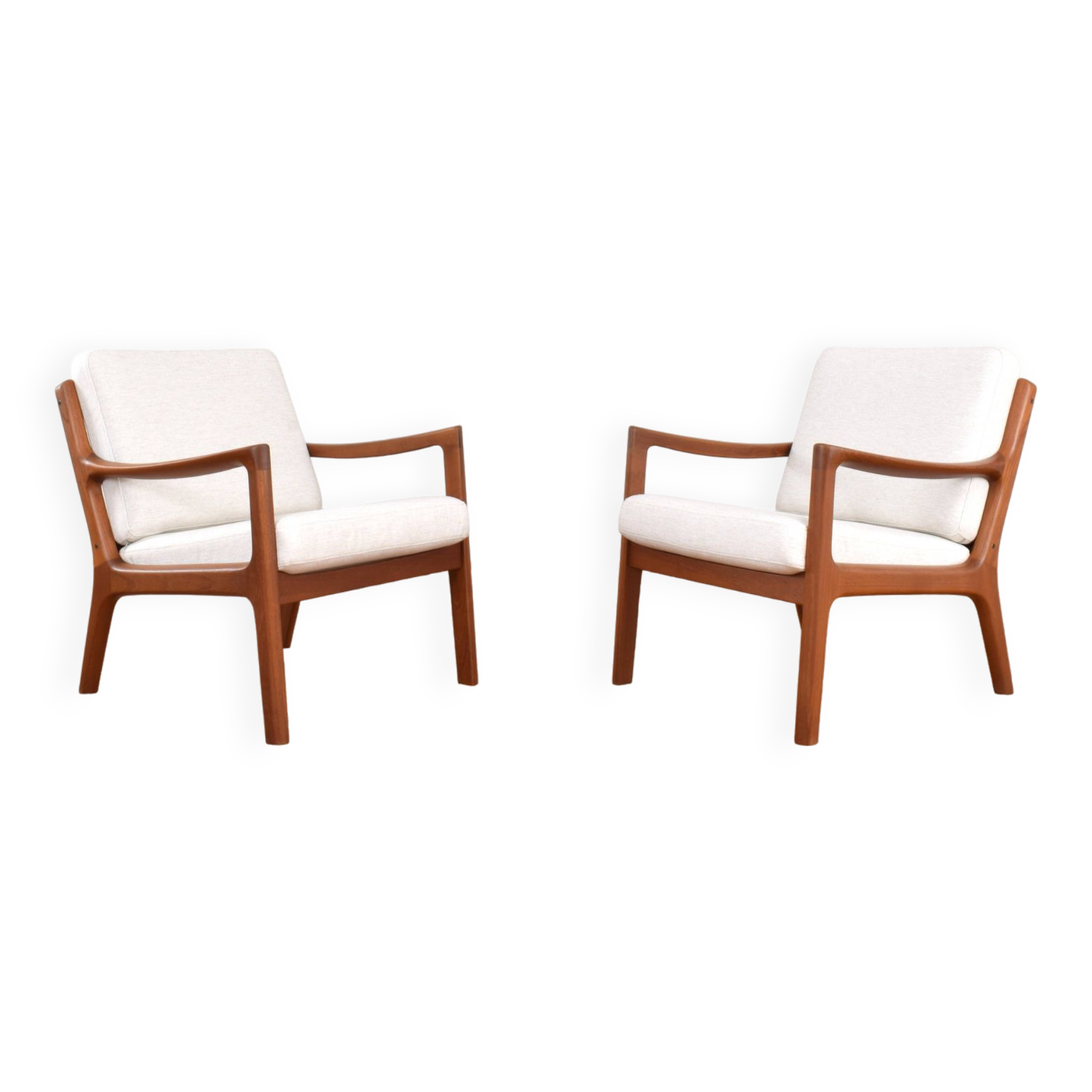 Mid-Century Danish Teak Lounge Chairs by Ole Wanscher for Cado, 1960s, Set of 2