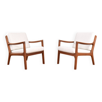 Mid-Century Danish Teak Lounge Chairs by Ole Wanscher for Cado, 1960s, Set of 2
