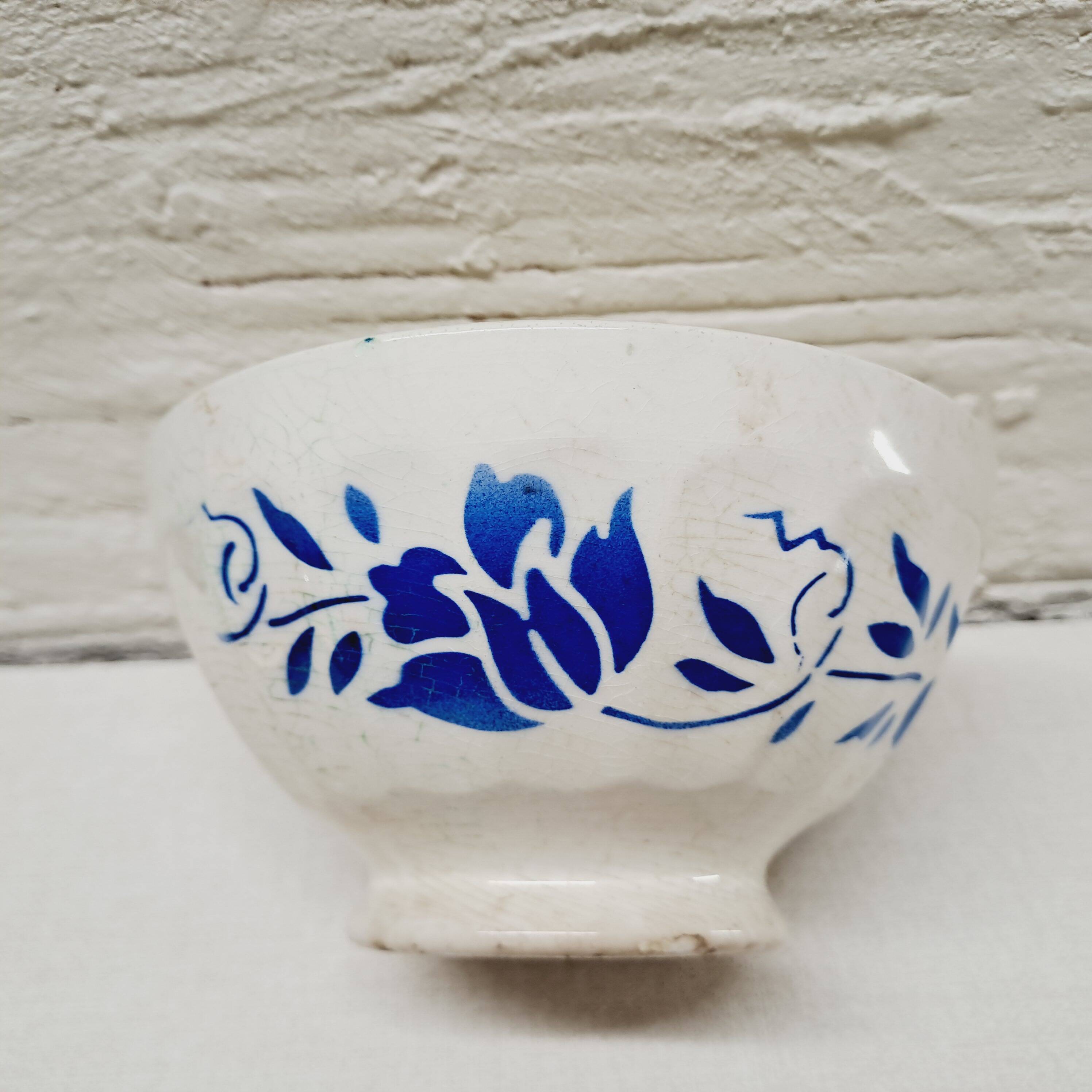 Old bowl blue flowers