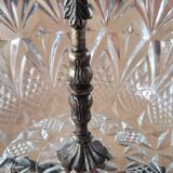 Cut glass bowl on a metal stand / compote dish