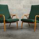 Pair of green armchairs by Antonin Suman for Ton Bystrice (Thonet) year 1960