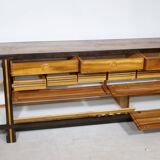 Handcrafted Solid Wood Sideboard in Wenge & Cherry, 1970 Vintage