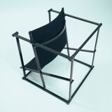 Vintage cubic steel canvas armchair by Radboud van Beekum by Pastoe, 1984