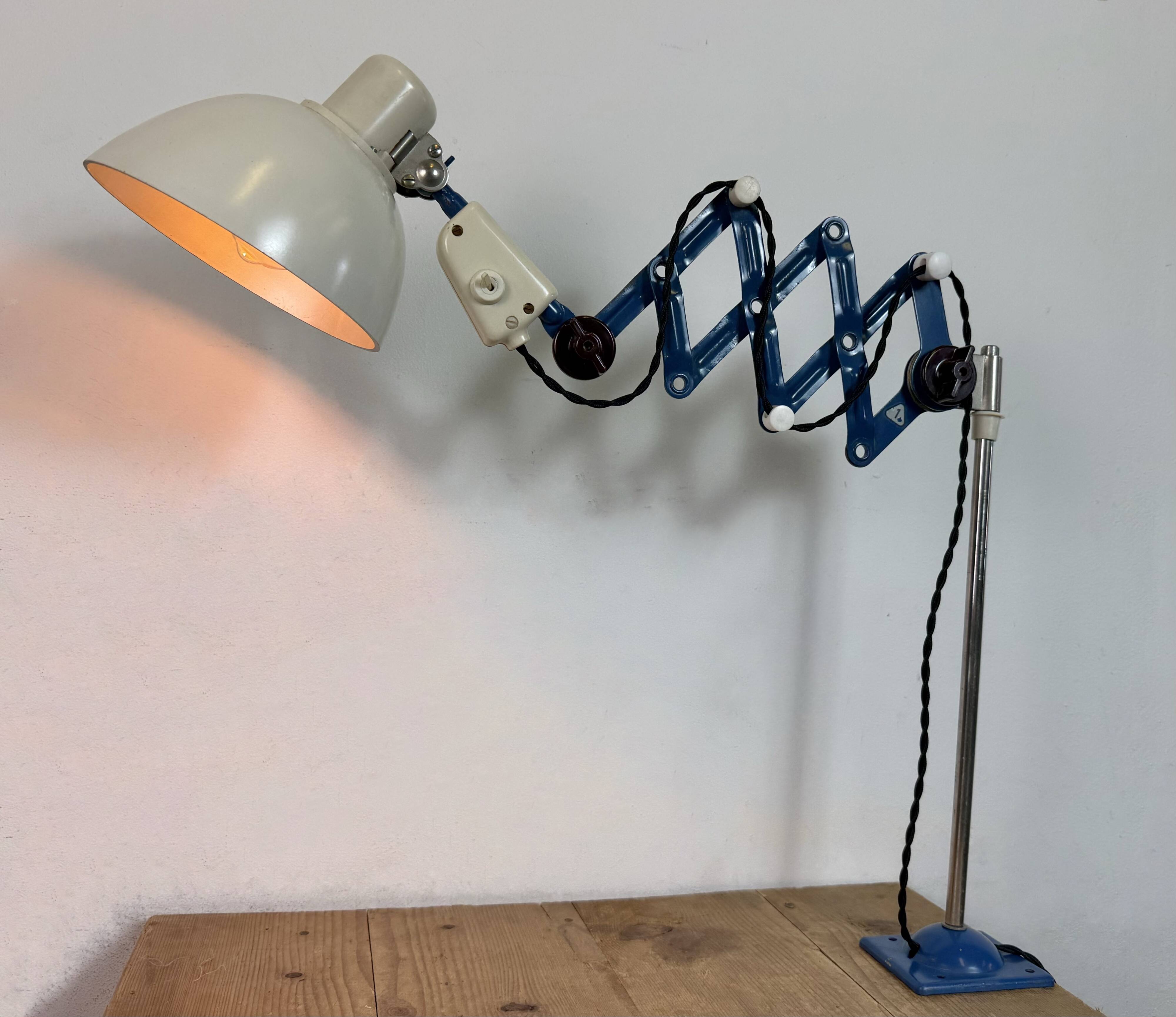 Industrial East German Scissor Lamp from VEB Zweckleuchtenbau Dresden, 1950