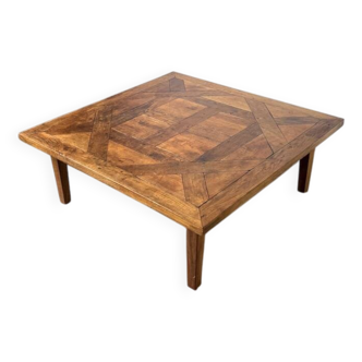 Table basse en chêne marqueté 1940