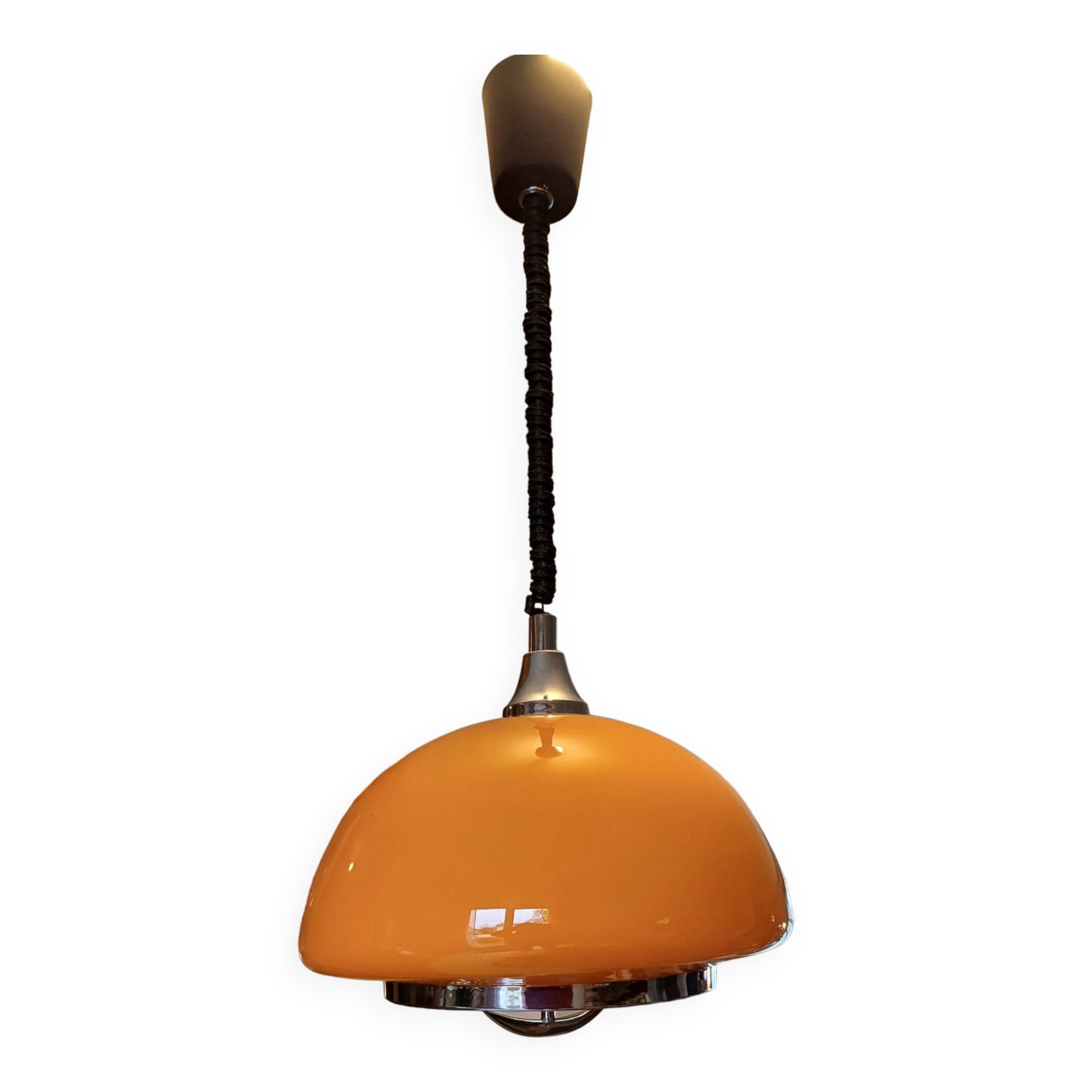Vintage opaline orange pendant lamp “viro”