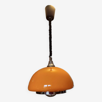 Vintage opaline orange pendant lamp “viro”