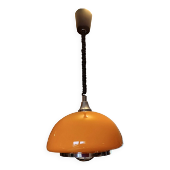 Vintage opaline orange pendant lamp “viro”