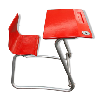 Bureau rouge pour enfants des années 50