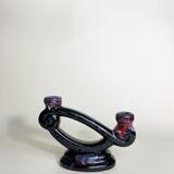 Handmade earthenware candlestick holder