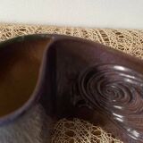 Atypical ceramic vase due to its shape signed F. Stocker (for Fred & Andrée Stocker)