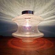 Ceiling light meerpaal in transparent bubbled glass, raak amsterdam, 1970