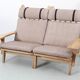 Pair of Scandinavian armchairs GE 375, with 1 pair of armrests.