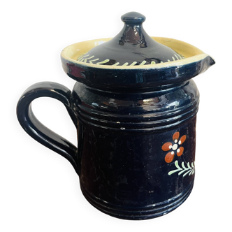 Old Savoyard pottery, pitcher decorated with a bird motif