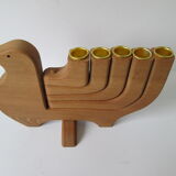 Wooden Swedish design 1970s candle holder (5 candles)  designed by Carl Nelson for Ta i Trä, Uppsala