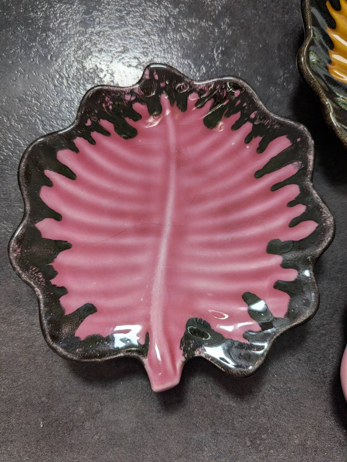 Old series 2 small dishes/Vallauris by Hélène Ugo 1954