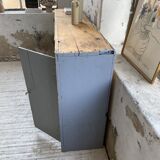 Factory blue patinated workshop furniture