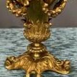 Pair of neo-Renaissance gilt bronze pitchers.