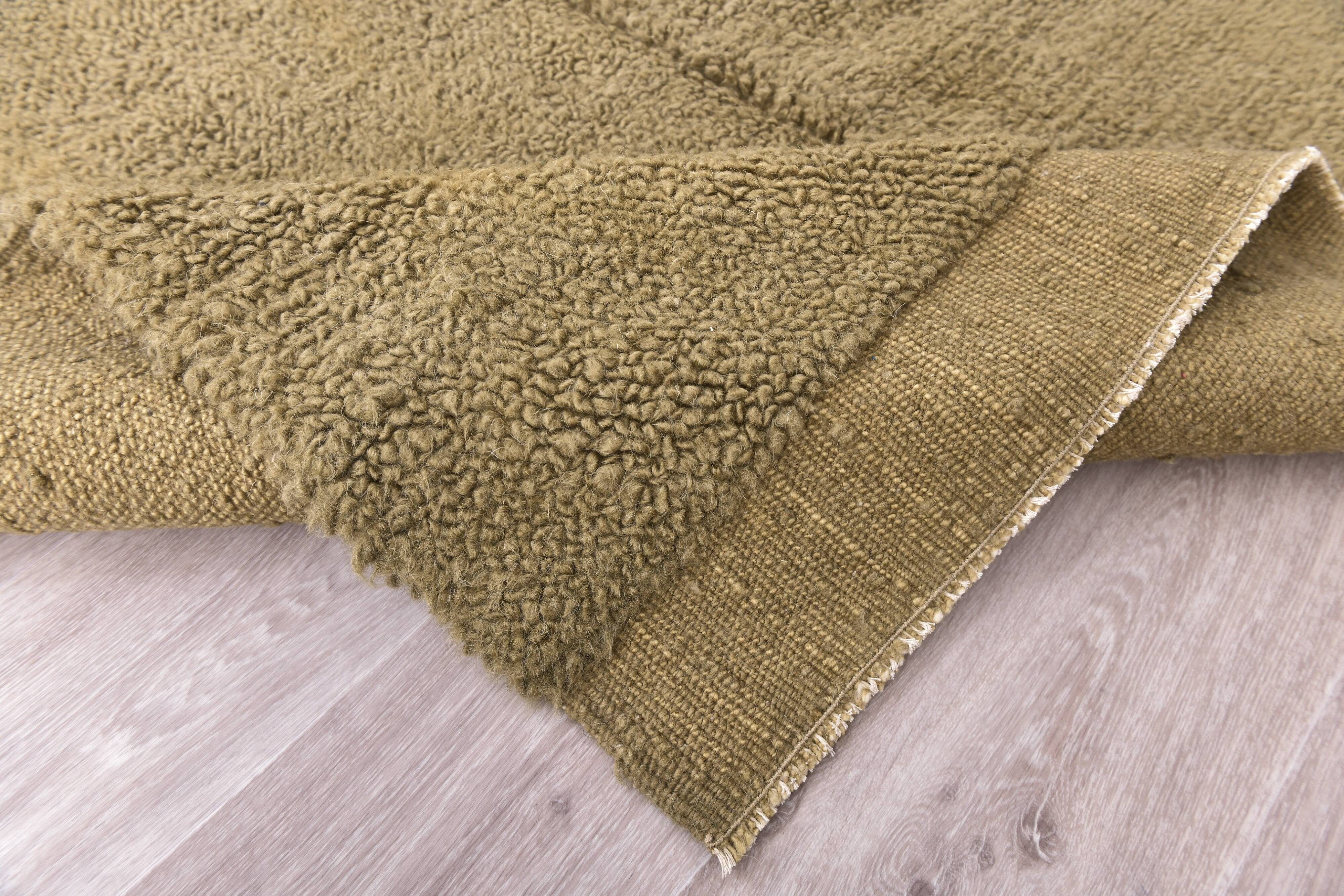 Green Moroccan Berber Area Rug 132x222Cm SK 240774