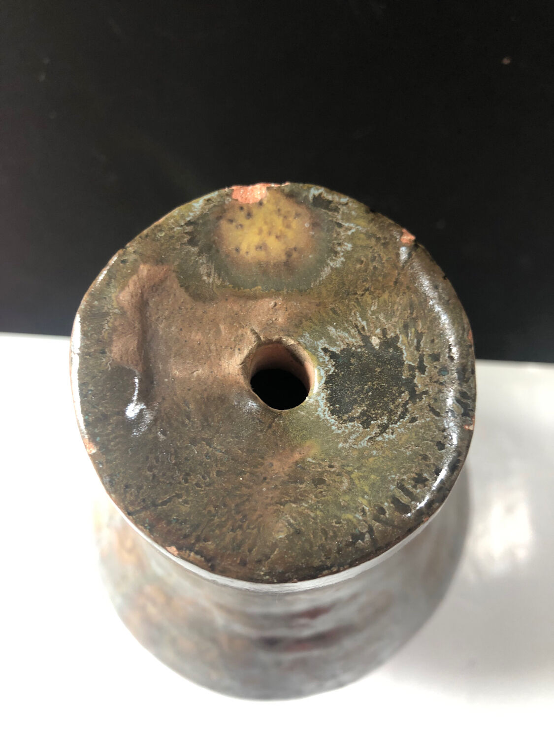 Vintage ceramic lamp base signed Dechamps
