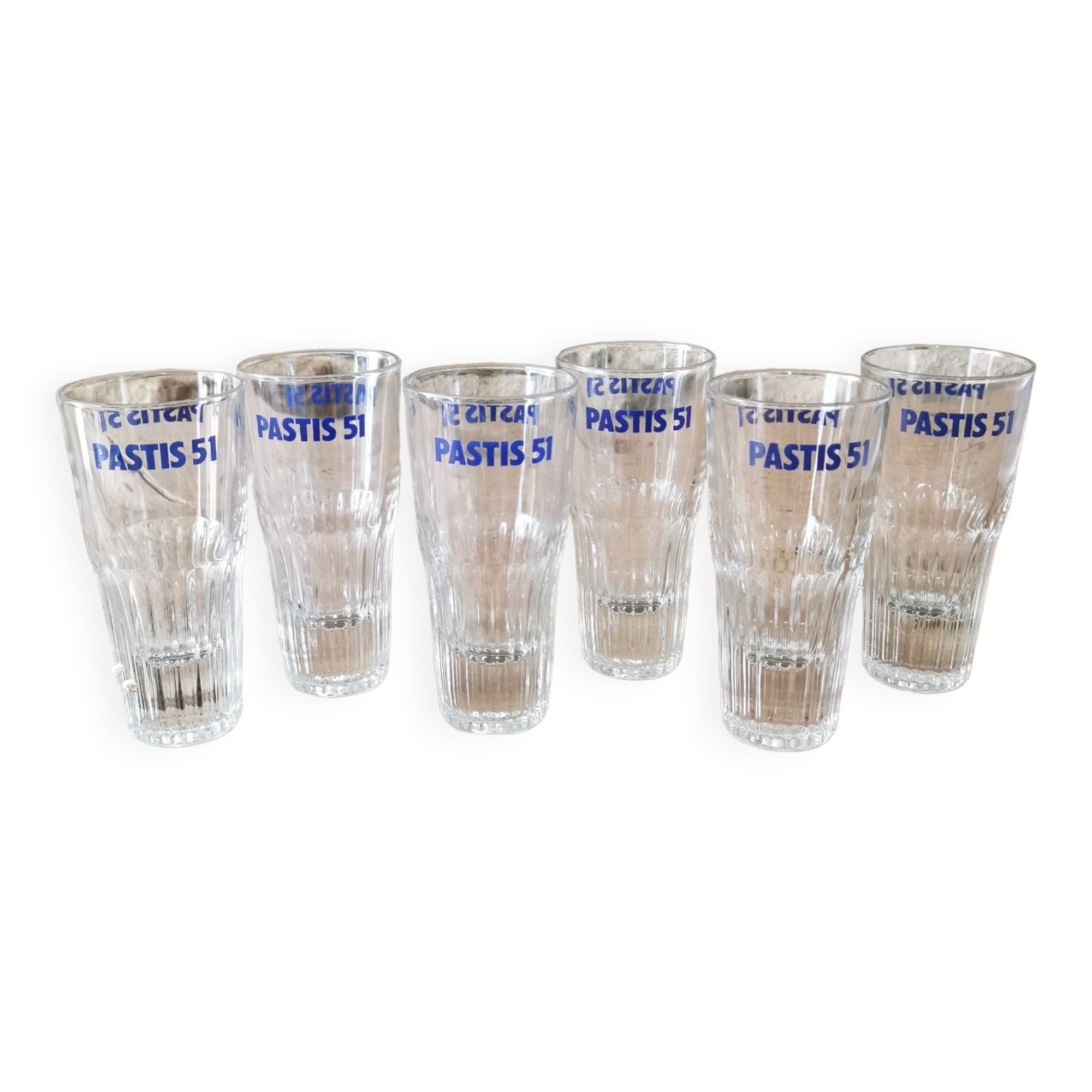 6 Pastis 51 Vintage Glasses.