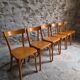 Set of six Baumann bistro chairs, France, 1950s