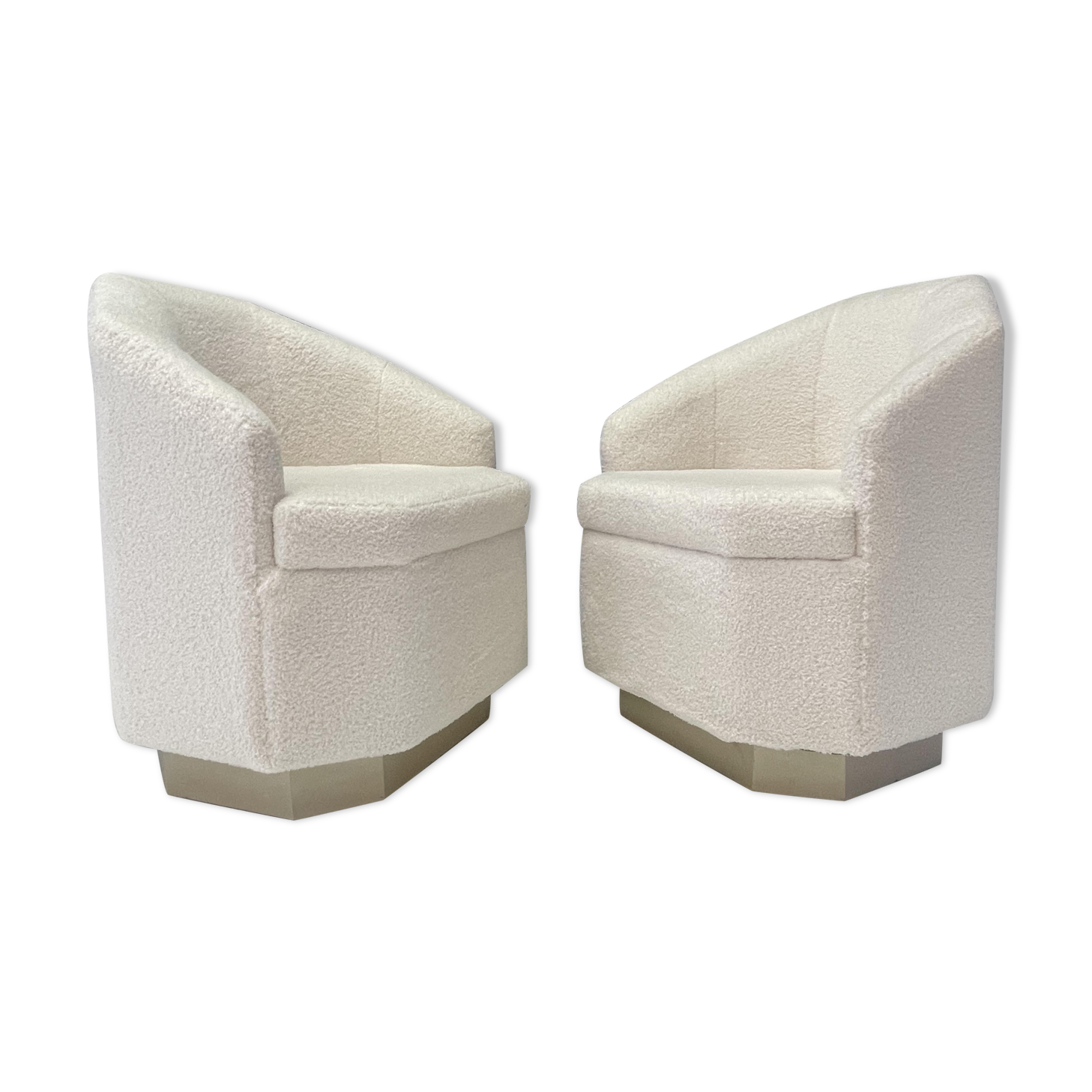 PAIR OF VINTAGE ARMCHAIRS IN HEXAGONAL SHAPE, 1970