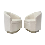PAIR OF VINTAGE ARMCHAIRS IN HEXAGONAL SHAPE, 1970