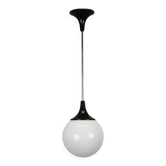 Suspension globe en verre opaline tchécoslovaque, années 1970