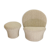 Fauteuil F572 et pouf champignon par Pierre Paulin pour Artifort 1967