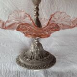 Fruit petits-fours set with two old pink corolla bowls, 19th century frame