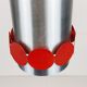 Rare mid century DORIA hanging lamp, Aluminium & red discs
