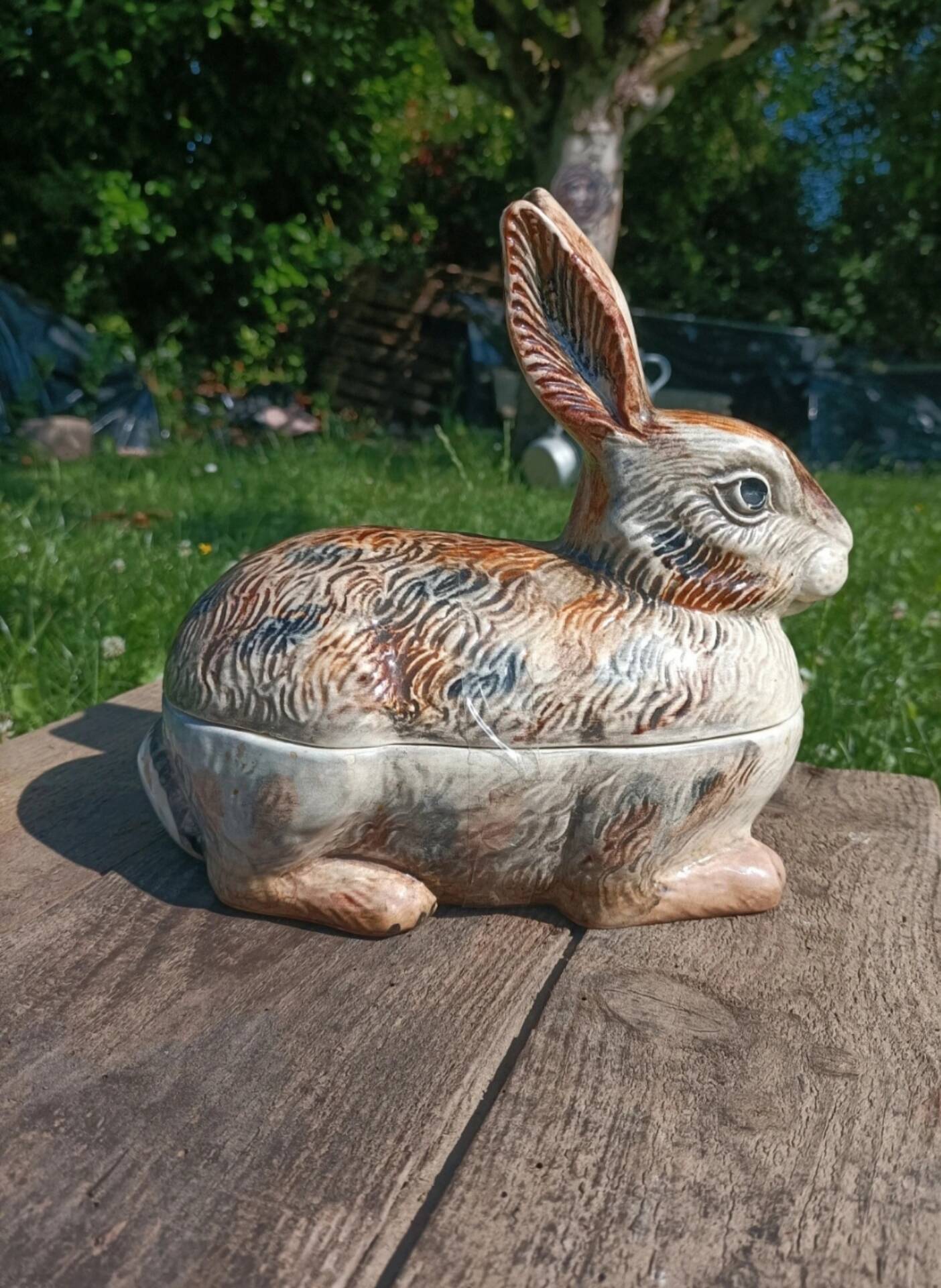 Retro zoomorphic terrine hand-painted by Michel Caugant 💐