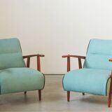 Coppia di poltrone in frassino restored from the '40s in modern style of second hand