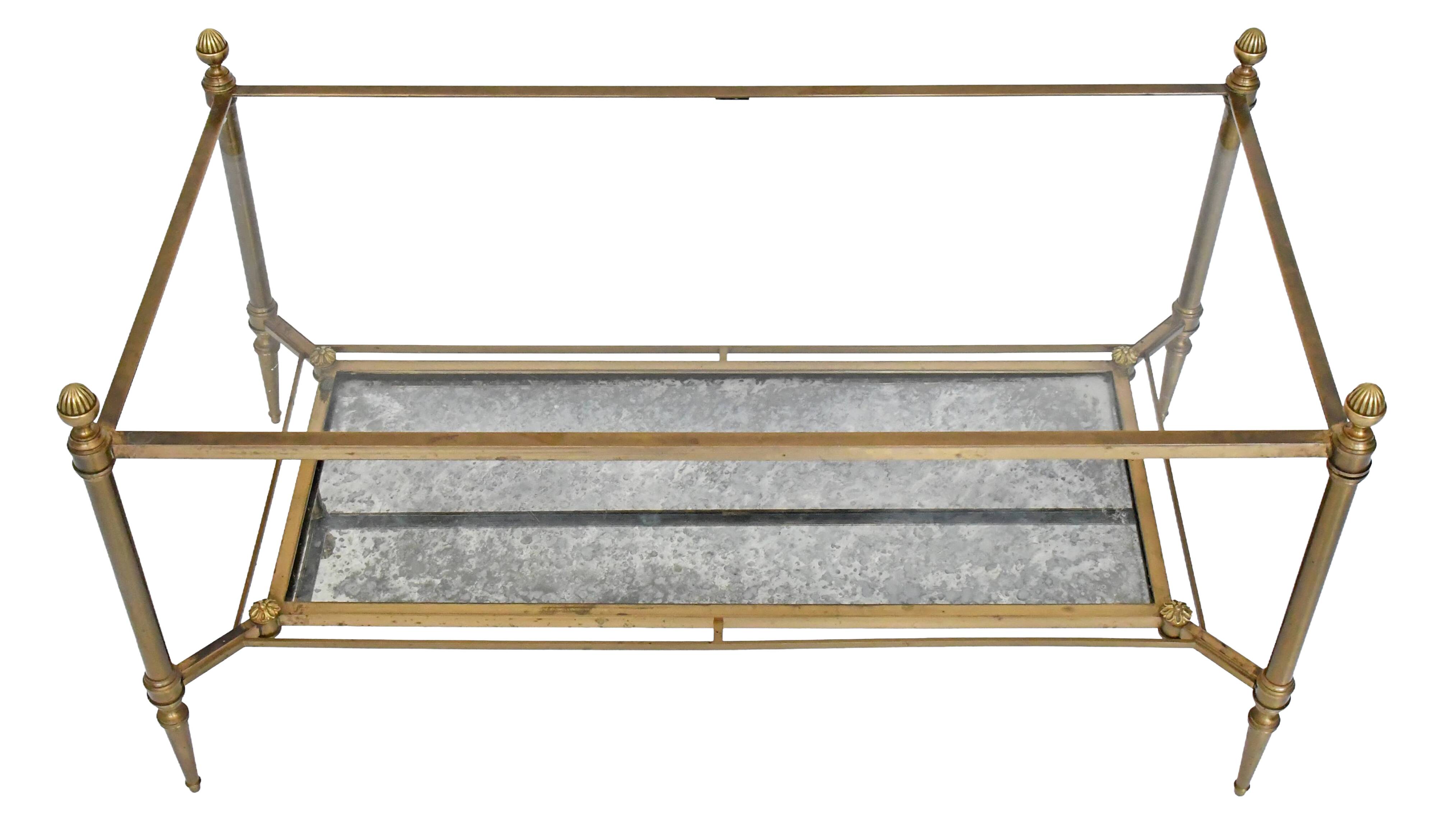 Bronze and gilded brass coffee table by Maison Jansen