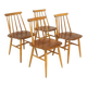 Set de 4 chaises "Fanett" en teck par Ilmari Tapiovaara, Suède, 1960