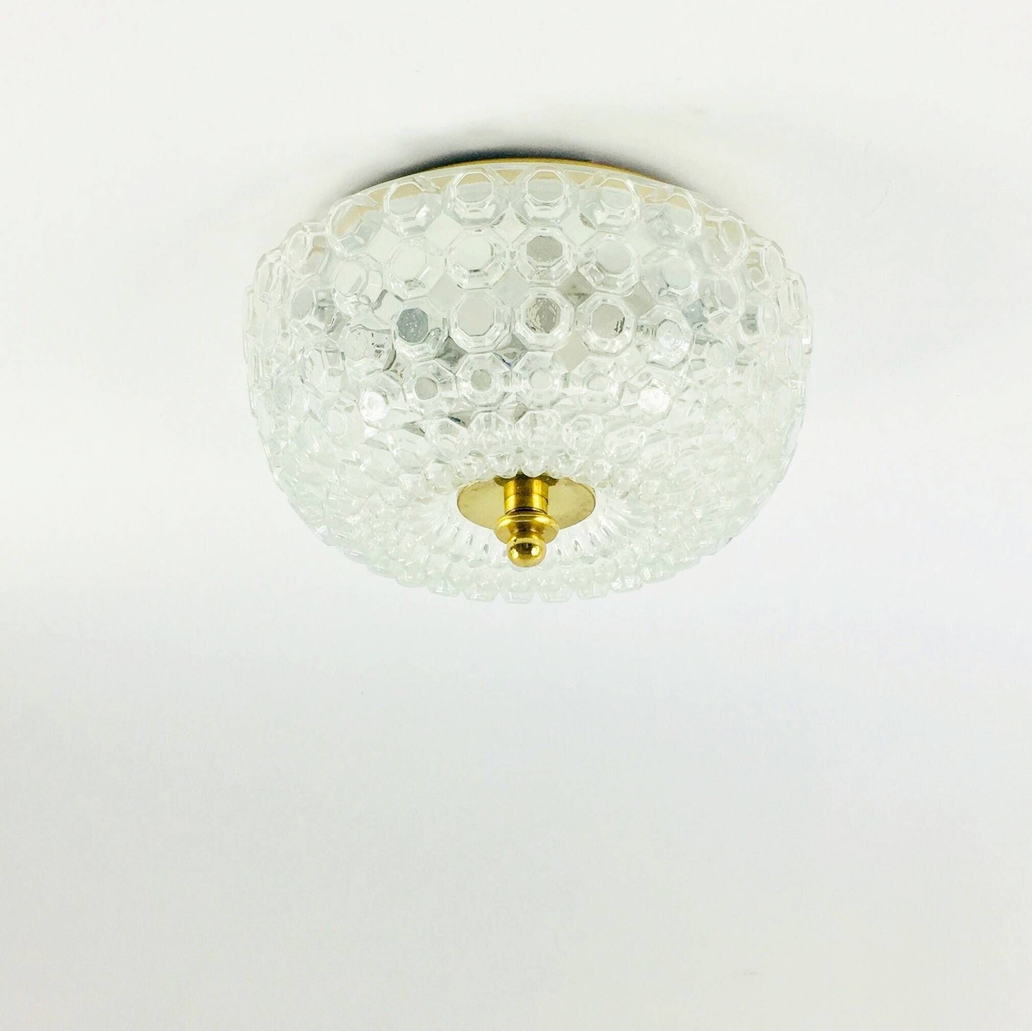 Large Mid-Century Bubble Glass Flush Mount/Ceiling Light by Helena Tynell for Limburg, Germany, 1960