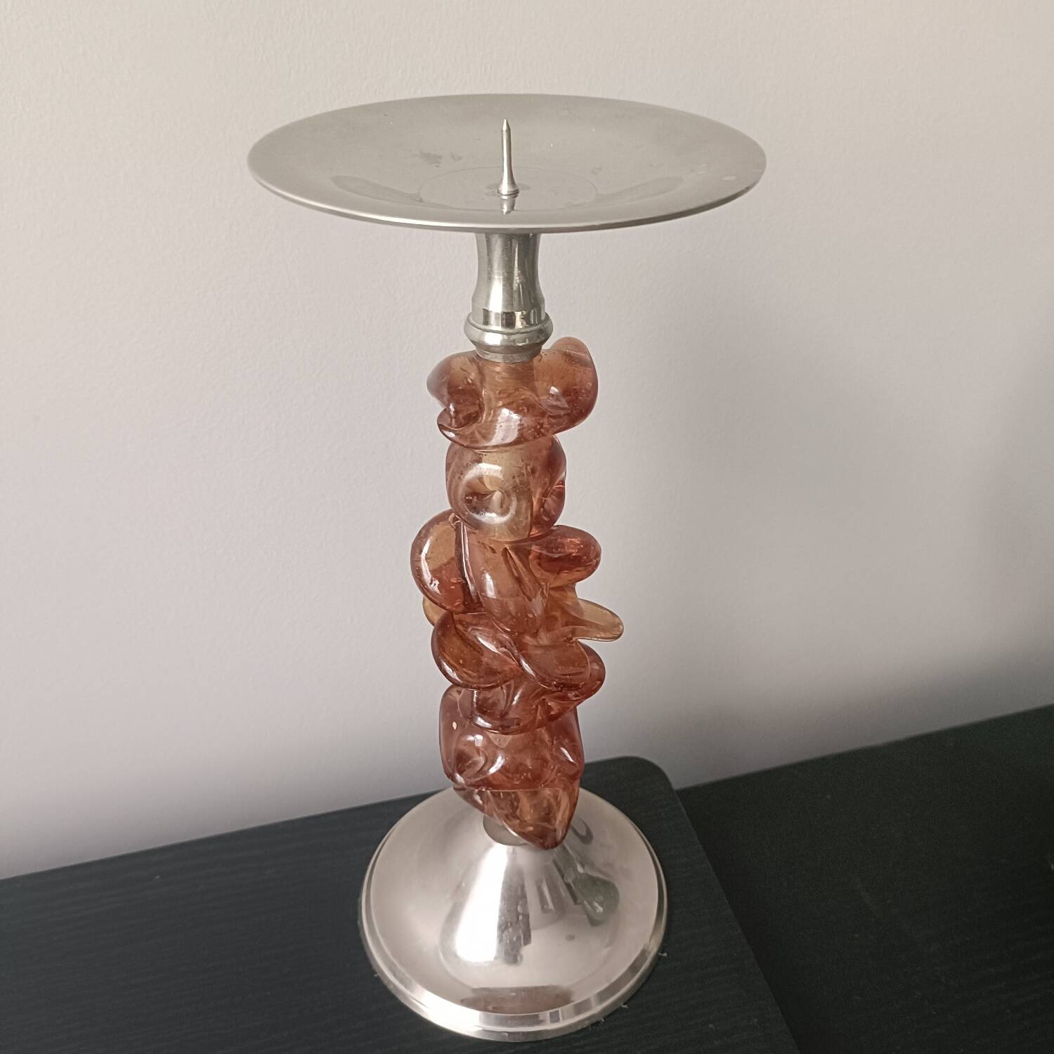 Vintage amber candlestick
