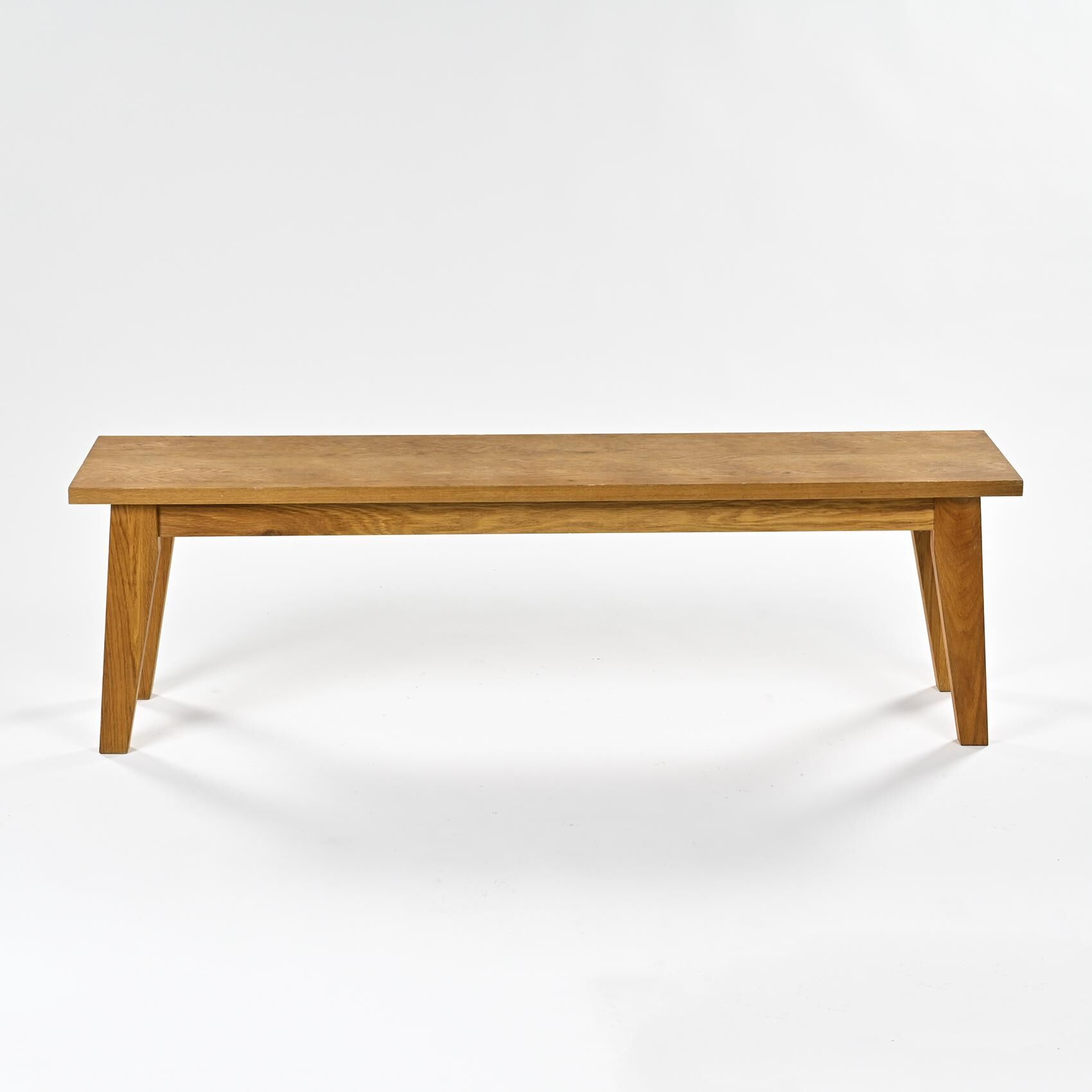 Solid oak bench, France circa 1980