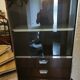 Vitrine en palissandre et chrome, années 70-80
