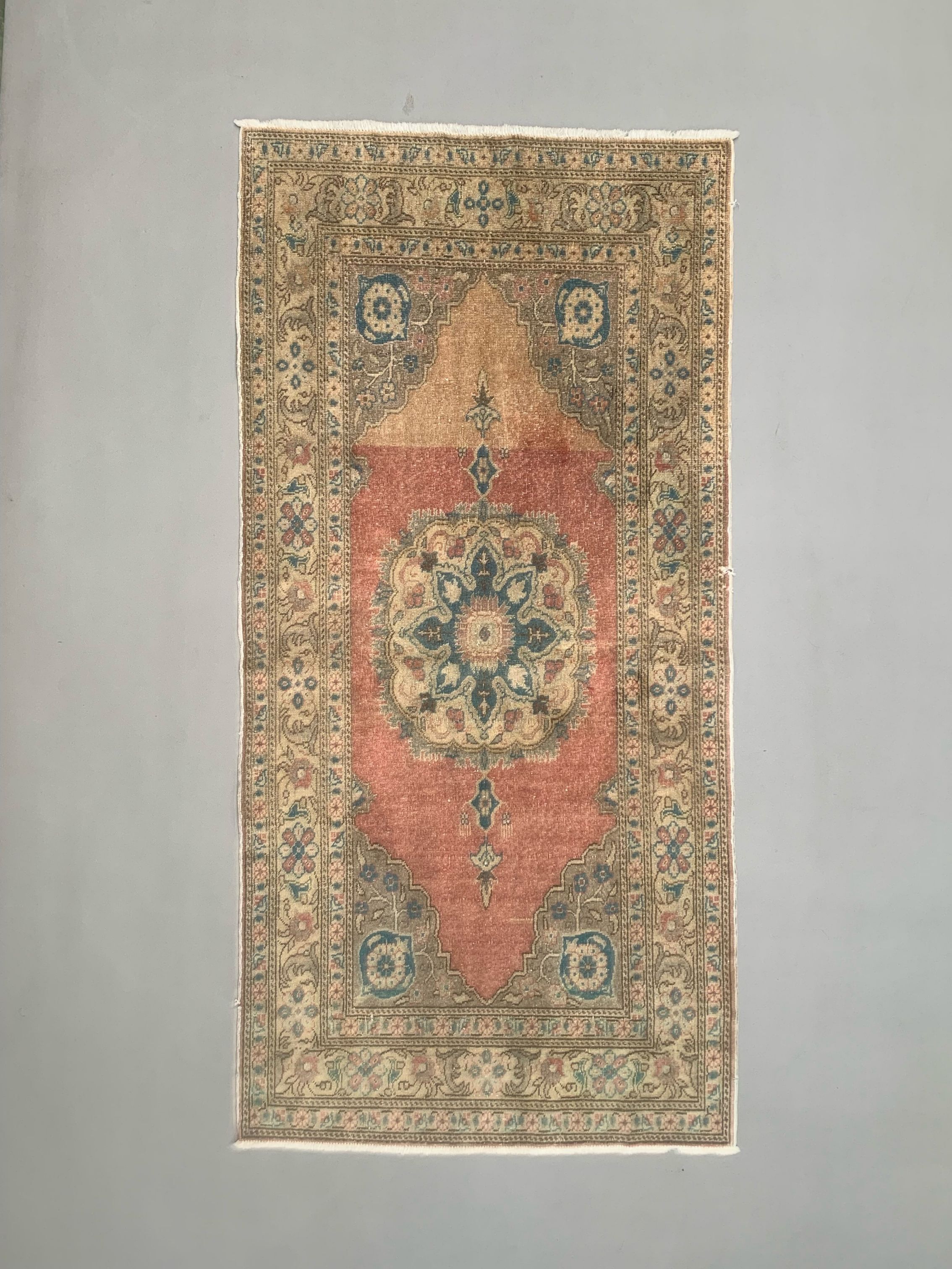 Vintage turkish oushak rug 187x91 cm carpet