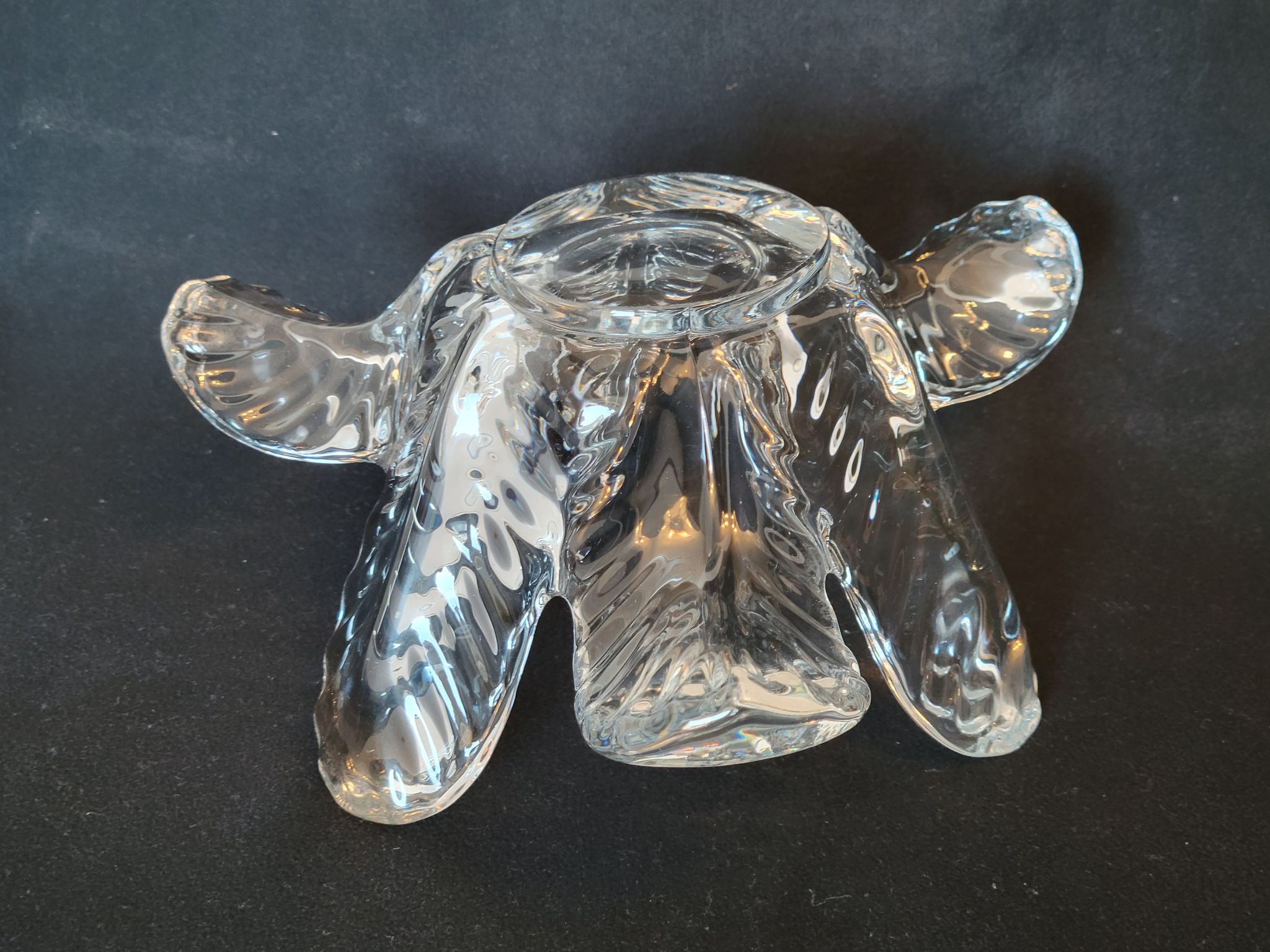 Vannes le Chatel coupe vide poche en cristal forme végétale années 50 - 60