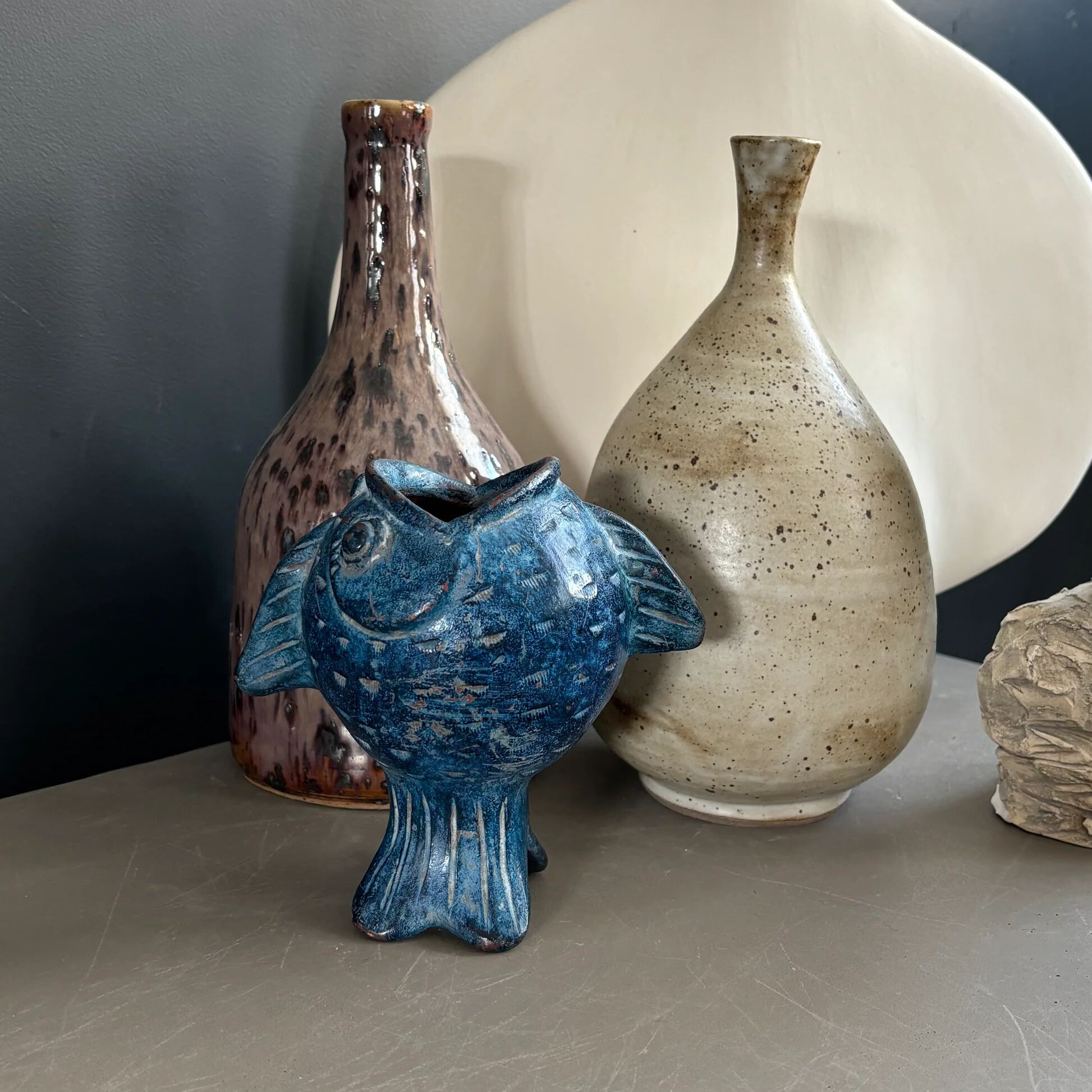 Vase - vintage ceramic fish ashtray